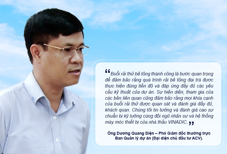 Ông Dương Quang Điện – Phó Giám đốc thường trực Ban Quản lý dự án sân bay Long Thành đánh giá cao năng lực của nhà thầu VINADIC. Ông Dương Quang Điện – Phó Giám đốc thường trực Ban Quản lý dự án sân bay Long Thành đánh giá cao năng lực của nhà thầu VINADIC.