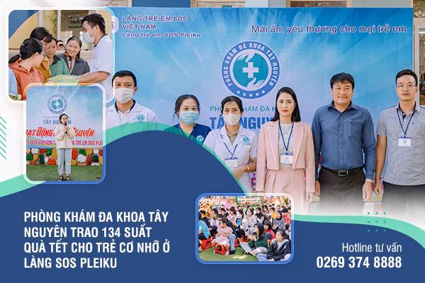 Lãnh đạo Phòng khám đa khoa Tây Nguyên trong chương trình thiện nguyện