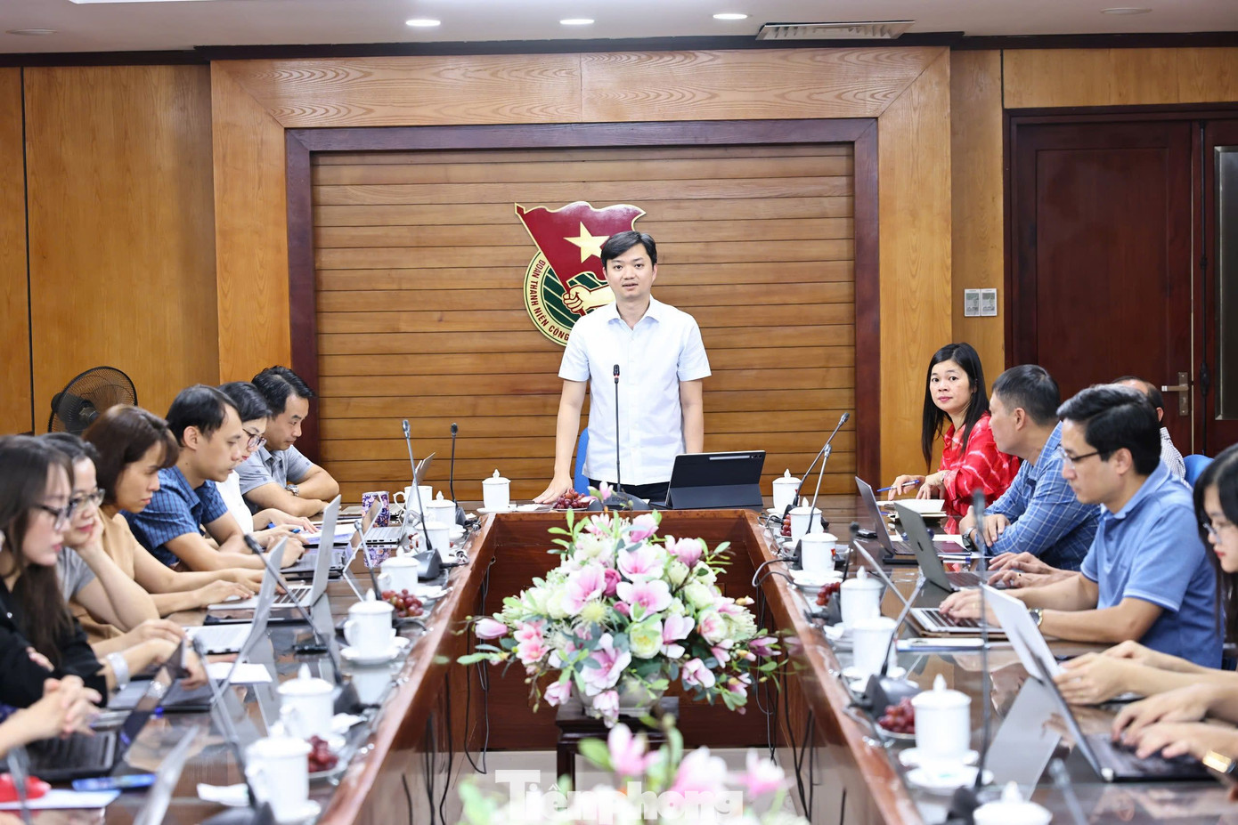 Anh Nguyễn Minh Triết - Bí thư T.Ư Đoàn, Chủ tịch T.Ư Hội SVVN chủ trì phiên họp lần thứ nhất Hội đồng Giải thưởng Khoa học công nghệ Quả Cầu Vàng năm 2024