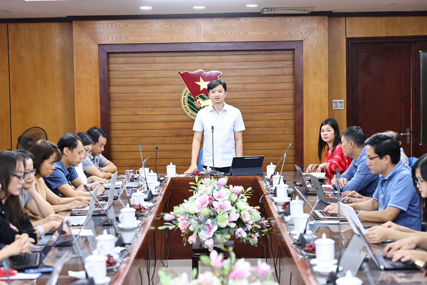 Anh Nguyễn Minh Triết - Bí thư T.Ư Đoàn, Chủ tịch T.Ư Hội SVVN chủ trì phiên họp lần thứ nhất Hội đồng Giải thưởng Khoa học công nghệ Quả Cầu Vàng năm 2024