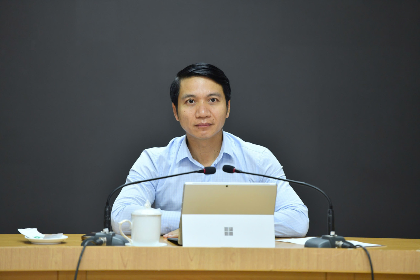 Anh Nguyễn Ngọc Lương – Bí thư thường trực T.Ư Đoàn, Chủ tịch T.Ư Hội LHTN Việt Nam phát biểu tại buổi làm việc.