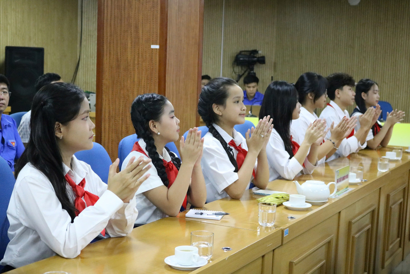 Các đại biểu thiếu nhi tham gia phiên họp giả định Quốc hội trẻ em lần thứ II, năm 2024