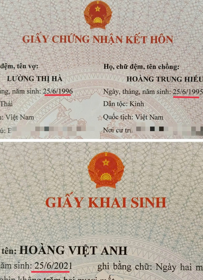 Gia đình 3 người có cùng ngày sinh nhật.