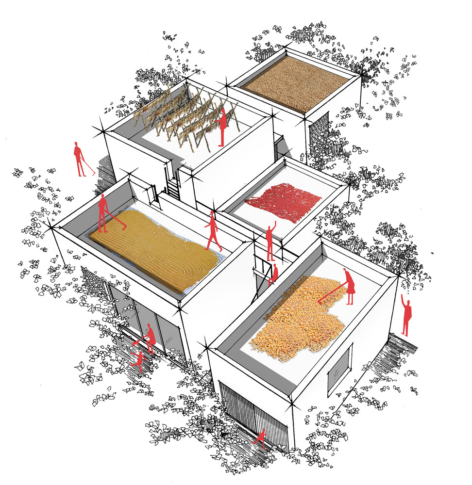 Theo thiết kế, ngôi nhà gồm 5 khối độc lập, được kết nối với nhau bằng hành lang trong nhà. Theo thiết kế, ngôi nhà gồm 5 khối độc lập, được kết nối với nhau bằng hành lang trong nhà.