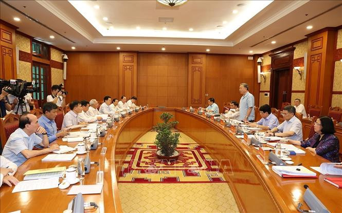 Tổng Bí thư, Chủ tịch nước Tô Lâm phát biểu kết luận cuộc họp. Ảnh: Trí Dũng/TTXVN.