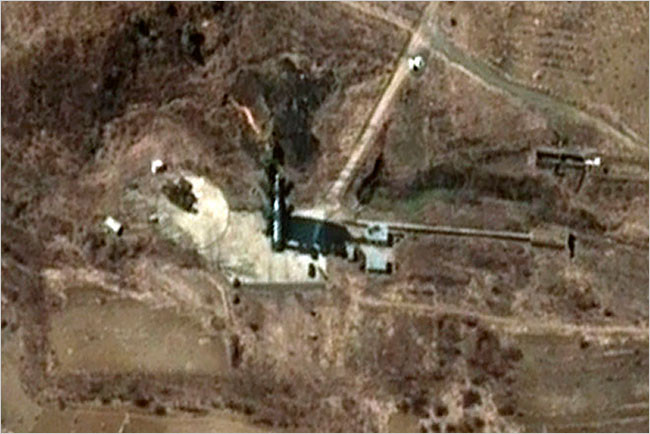 Hình ảnh vệ tinh ở bệ phóng vệ tinh Tongch’ang-ri. 