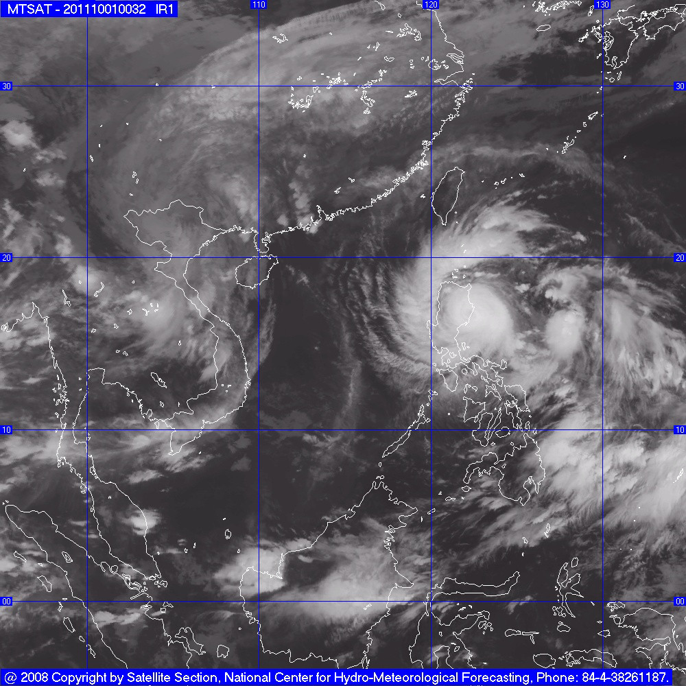 Ảnh chụp mây vệ tinh bão số 6