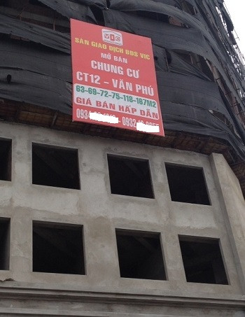 Chung cư CT 12 Văn Phú chào bán 12 triệu đồng/m2 nhưng không bao gồm thuế, phí bảo trì và nội thất. Chung cư CT 12 Văn Phú chào bán 12 triệu đồng/m2 nhưng không bao gồm thuế, phí bảo trì và nội thất