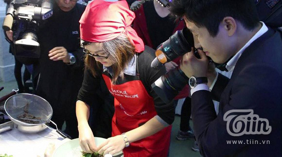 Huyền khi tham gia vòng chung kết Ẩm thực Seoul, my new recipe