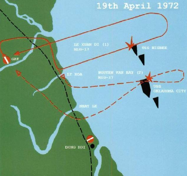 Sơ đồ hải chiến đánh liên đội tầu hạm đội 7 Mỹ