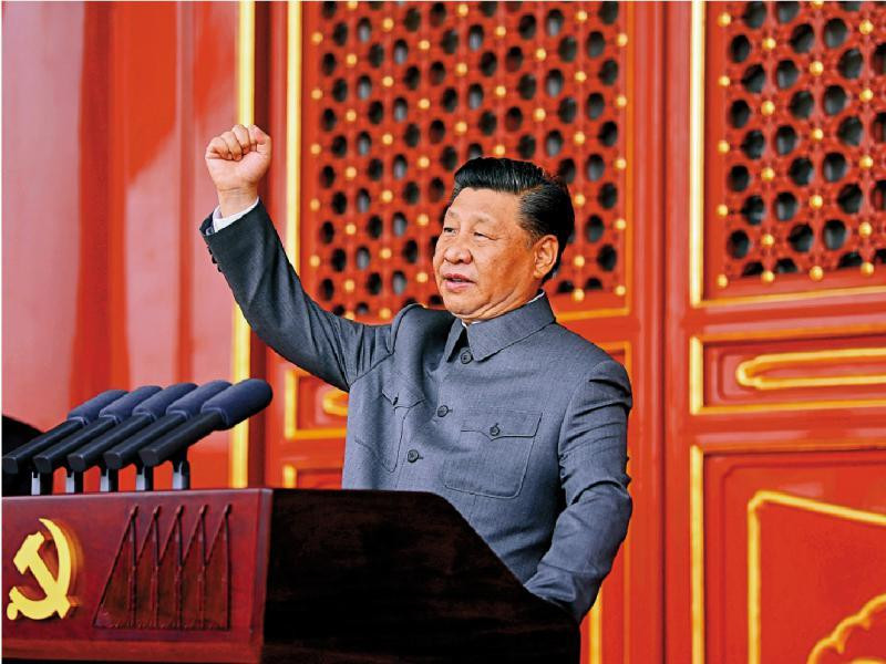 Tổng bí thư, Chủ tịch nước Trung Quốc Tập Cận Bình tại lễ kỷ niệm ngày 1/7 ở quảng trường Thiên An Môn. Ảnh: Xinhua.