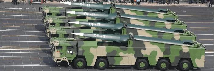 Tên lửa hành trình siêu thanh “Đông Phong 17” mà báo chí Đài Loan đưa tin Bắc Kinh triển khai gần bờ biển, hướng về phía Đài Loan. Ảnh: EurAsian Times.