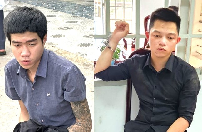 Nguyễn Văn Bình và Phạm Tiến Dũng tại cơ quan công an