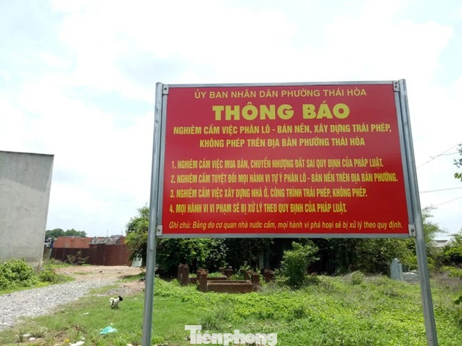 Bình Dương đặt biển thông báo cấm phân lô, bán nền tại các khu vực đất công Bình Dương đặt biển thông báo cấm phân lô, bán nền tại các khu vực đất công