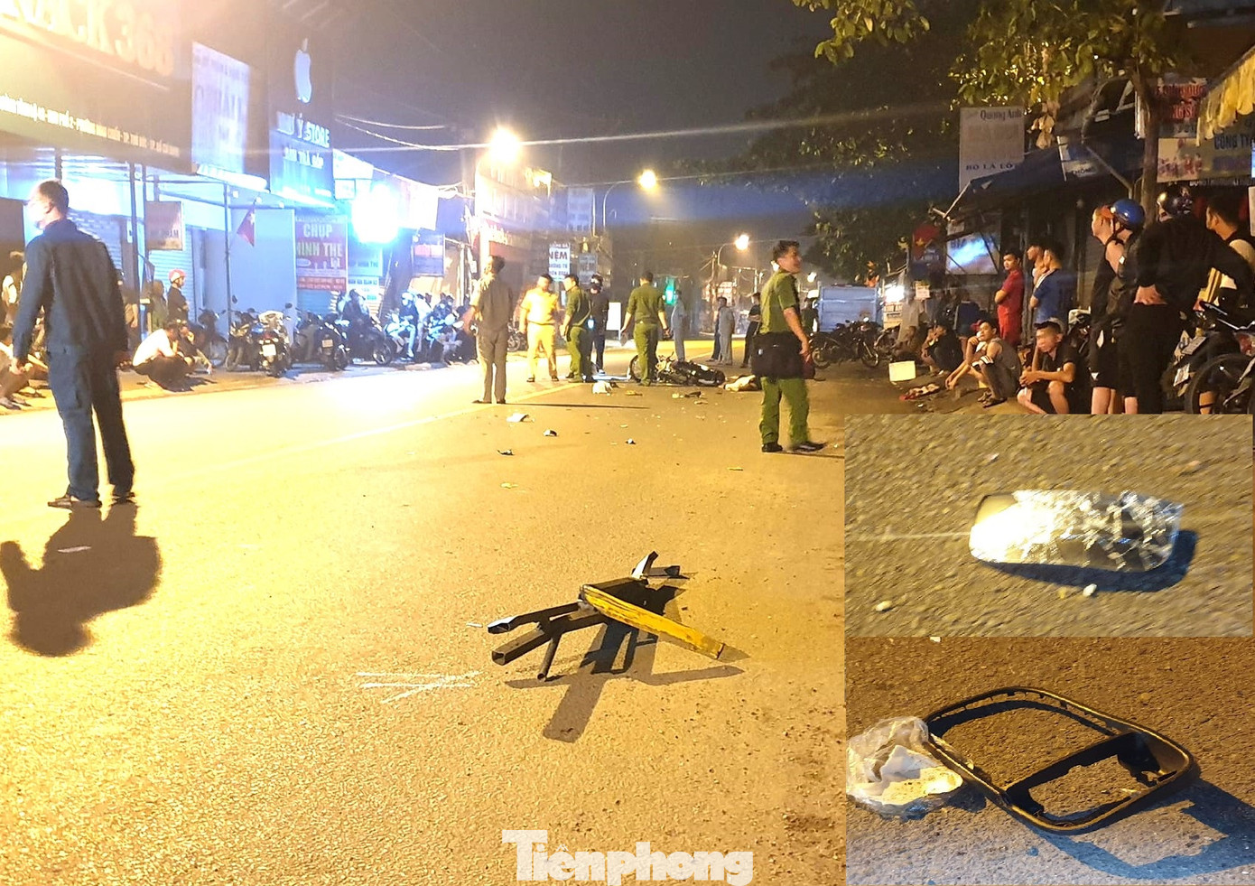 Tại hiện trường nhiều mảnh vỡ liên quan đến xe tải Tại hiện trường nhiều mảnh vỡ liên quan đến xe tải