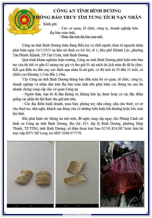 Thông báo trước đó của công an nghi nạn nhân là nữ, tuy nhiên sau khi có kết quả xét nghiệm, công an khẳng định là nam giới Thông báo trước đó của công an nghi nạn nhân là nữ, tuy nhiên sau khi có kết quả xét nghiệm, công an khẳng định là nam giới