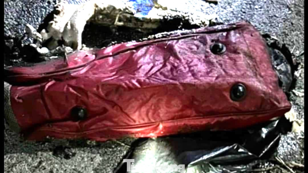 Chiếc túi đựng các phần thi thể nạn nhân Chiếc túi đựng các phần thi thể nạn nhân