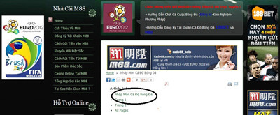 Website đại diện cho “nhà cái” M88 có phần hướng dẫn “Nhập môn cá độ” Ảnh: Hữu Vinh