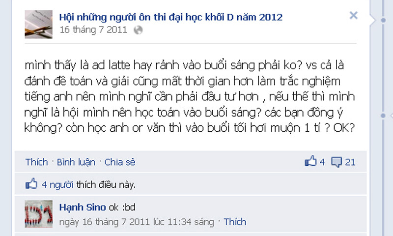 Chia sẻ sắp xếp thời gian, môn học