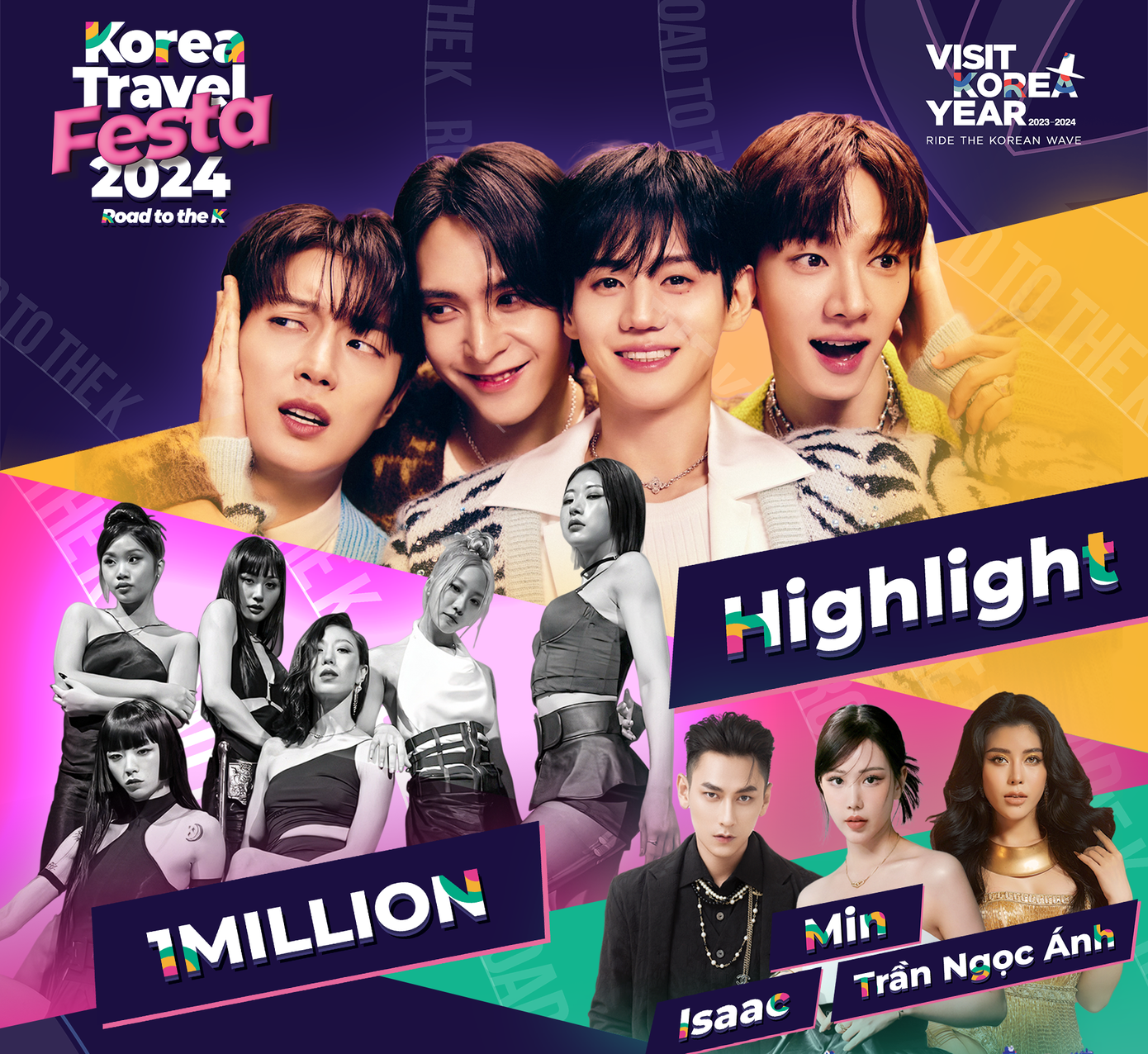 Một số nhóm nhạc, nghệ sĩ, ca sĩ biểu diễn tại Lễ hội du lịch Hàn Quốc 2024. Một số nhóm nhạc, nghệ sĩ, ca sĩ biểu diễn tại Lễ hội du lịch Hàn Quốc 2024.