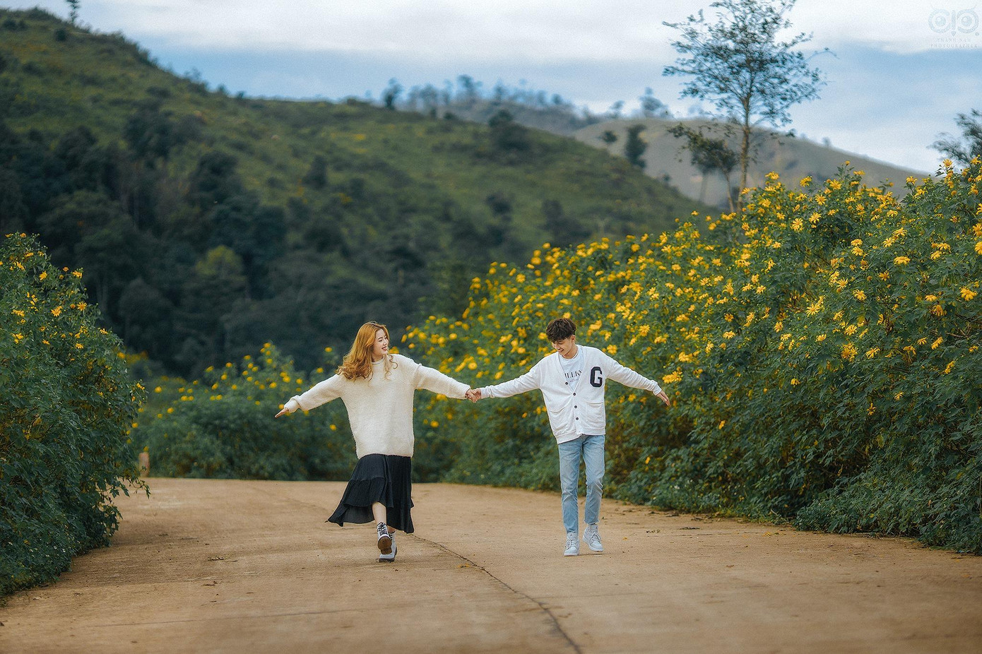 Những con đường tràn ngập sắc vàng hoa dã quỳ trở thành điểm check-in lý tưởng cho các bạn trẻ - Ảnh: Thành Nam.