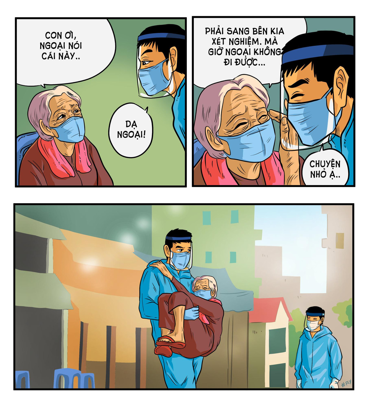 Khi ngoại không đi được, đã có chúng con lo.