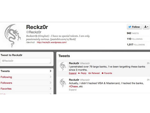 Reckz0r “khoe” chiến tích trên tài khỏan Twitter cá nhân. Ảnh minh họa: Cnet