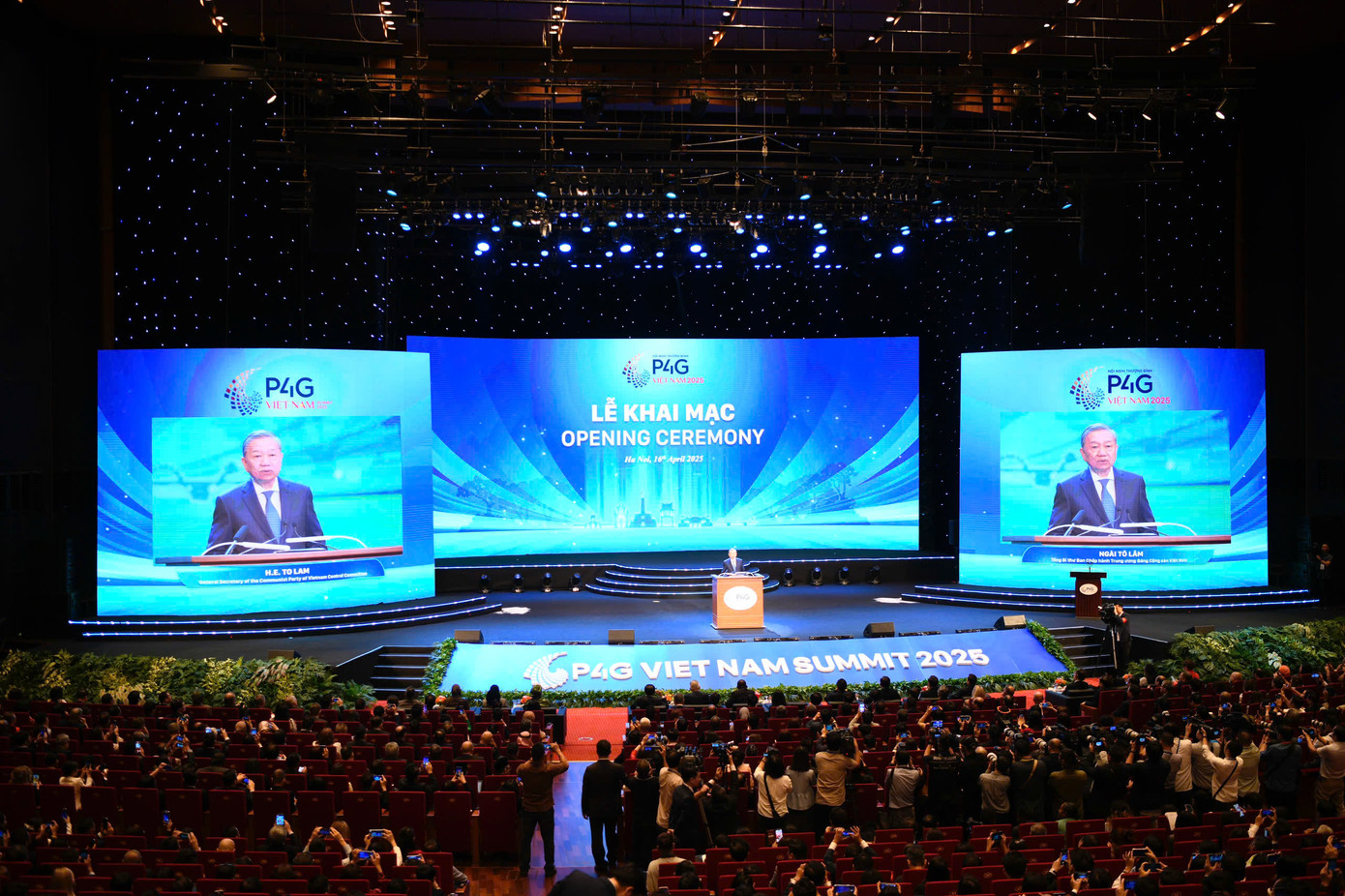 Quang cảnh Lễ khai mạc Hội nghị thượng đỉnh P4G. (Ảnh: Như Ý)