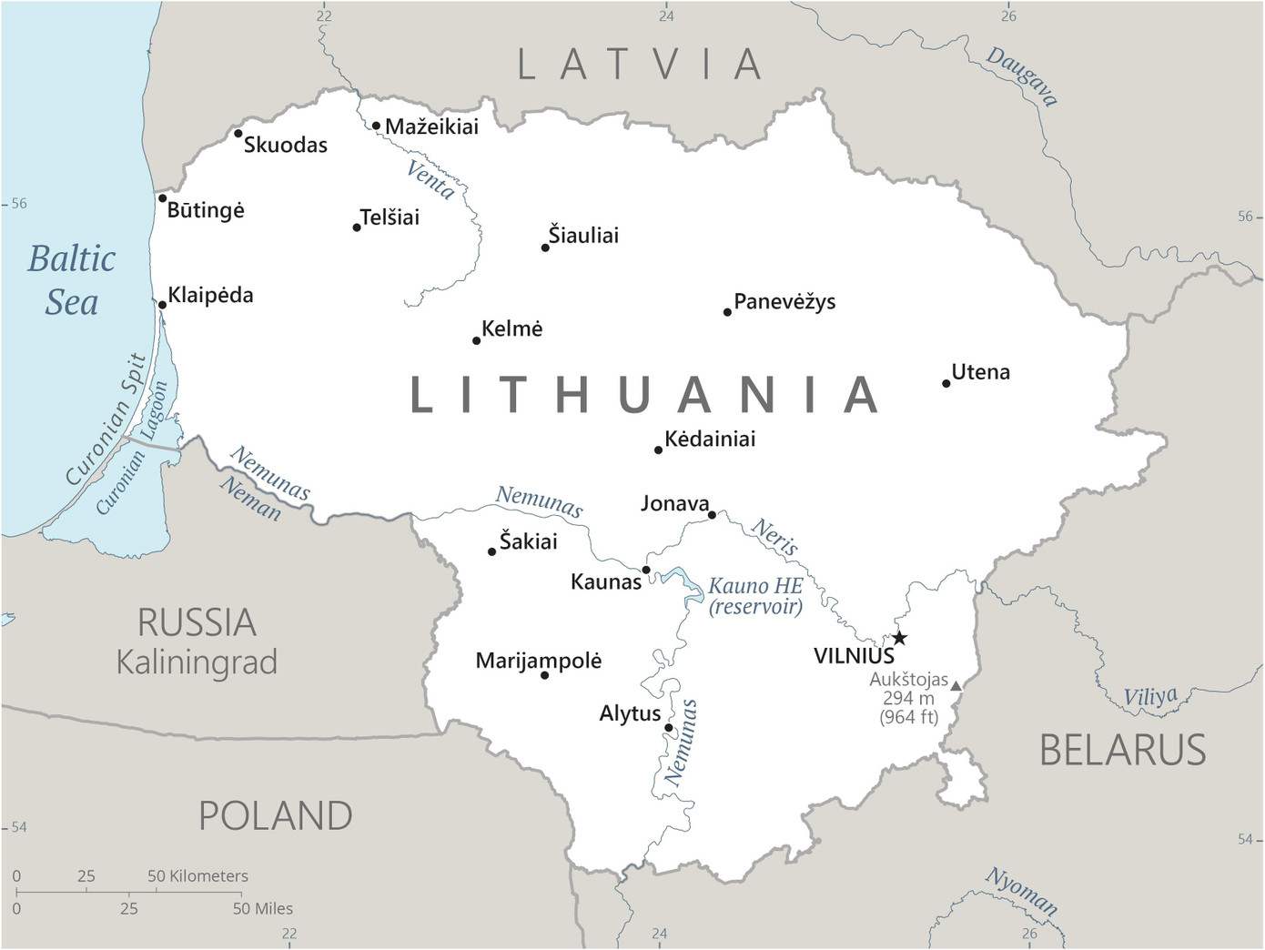 Lithuania giáp Belarus, Kaliningrad (Nga), Ba Lan, Latvia. (Đồ họa: CIA) Lithuania giáp Belarus, Kaliningrad (Nga), Ba Lan, Latvia. (Đồ họa: CIA)
