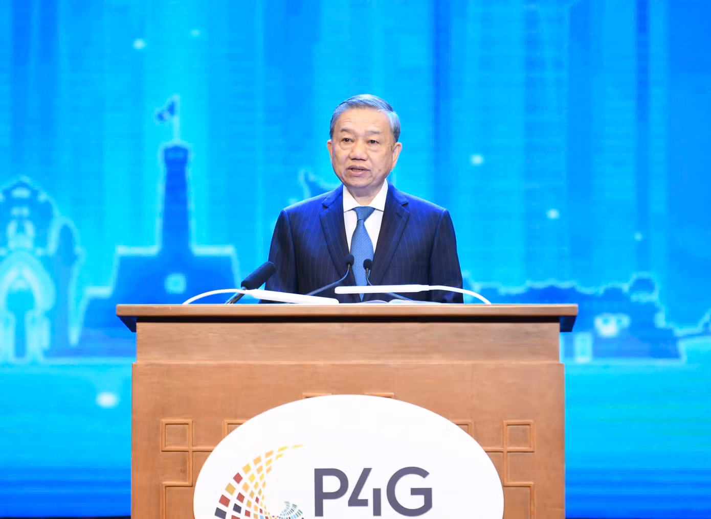 Tổng Bí thư Tô Lâm phát biểu tại Lễ khai mạc Hội nghị thượng đỉnh P4G. (Ảnh: Như Ý)