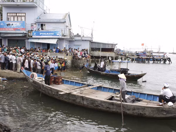 Bến phà nơi xảy ra tai nạn. Ảnh: Nguyễn Thành 