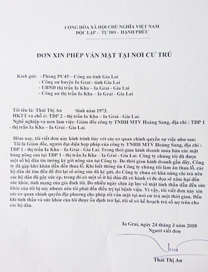 Giám đốc công ty nông sản 'vỡ nợ' tại Gia Lai làm đơn xin vắng mặt ảnh 1
