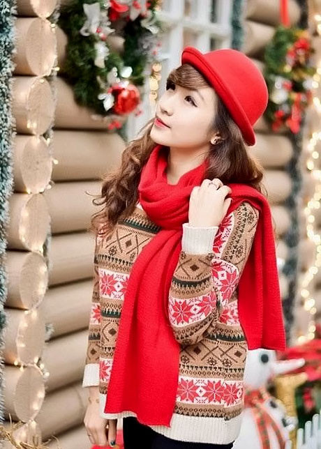 Sắc đỏ mang lại sự ấm áp giữa tiết trời giá rét