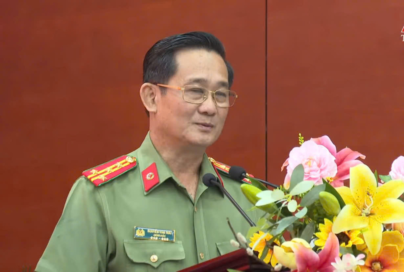 Đại tá Nguyễn Văn Trãi - Giám đốc Công an tỉnh Tây Ninh tại buổi lễ.