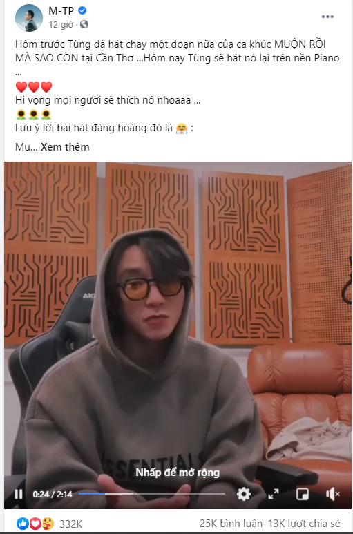 Sơn Tùng M-TP tung clip hát live sản phẩm mới, Trung Quân Idol bất ngờ vào "trách yêu" ảnh 2