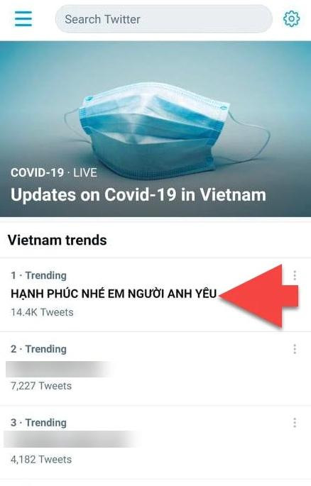 Từ khóa được chia sẻ nhiều nhất trên Twitter Việt Nam hiện tại là lời bài hát được Jack.