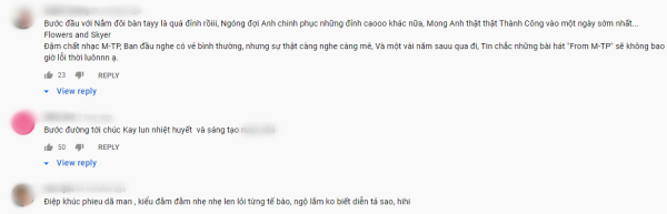 Những bình luận của khán giả dành cho MV &quot;Nắm Đôi Bàn Tay&quot;.