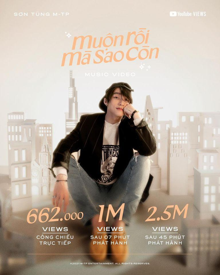 Thành tích ban đầu khá ấn tượng của MV "Muộn Rồi Mà Sao Còn". Thành tích ban đầu khá ấn tượng của MV "Muộn Rồi Mà Sao Còn".