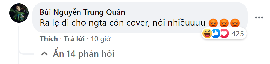 Phần bình luận "thẳng mà thật" của ca sĩ Trung Quân Idol khiến netizen thích thú.