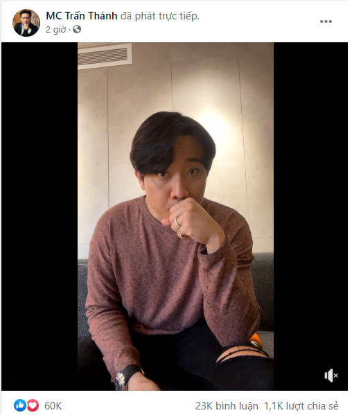 Đoạn livestream của Trấn Thành trên Facebook thu hút sự quan tâm của netizen. Đoạn livestream của Trấn Thành trên Facebook thu hút sự quan tâm của netizen.