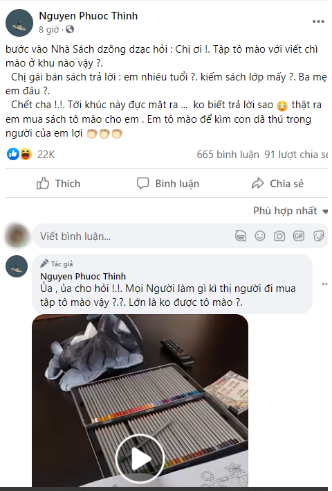 Bài đăng của Noo Phước Thịnh từ dòng trạng thái đến phần bình luận đều sai chính tả. Bài đăng của Noo Phước Thịnh từ dòng trạng thái đến phần bình luận đều sai chính tả.