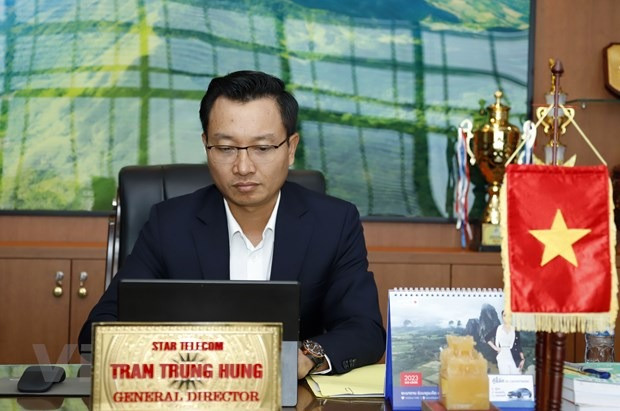 Ông Trần Trung Hưng, Tổng Giám đốc Công ty Star Telecom (Unitel) tại cuộc trả lời phỏng vấn TTXVN. (Ảnh: Phạm Kiên/Vietnam+)