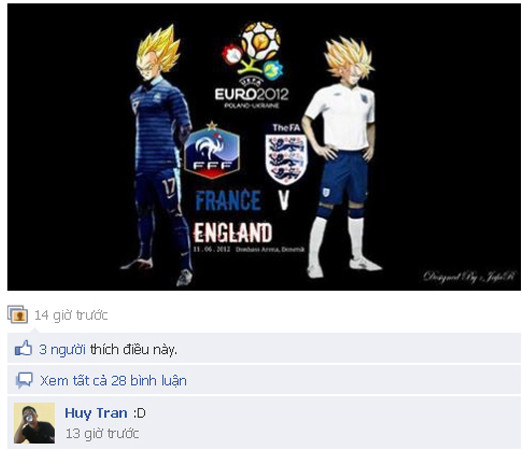 Chế hình truyện tranh cho đội bóng
