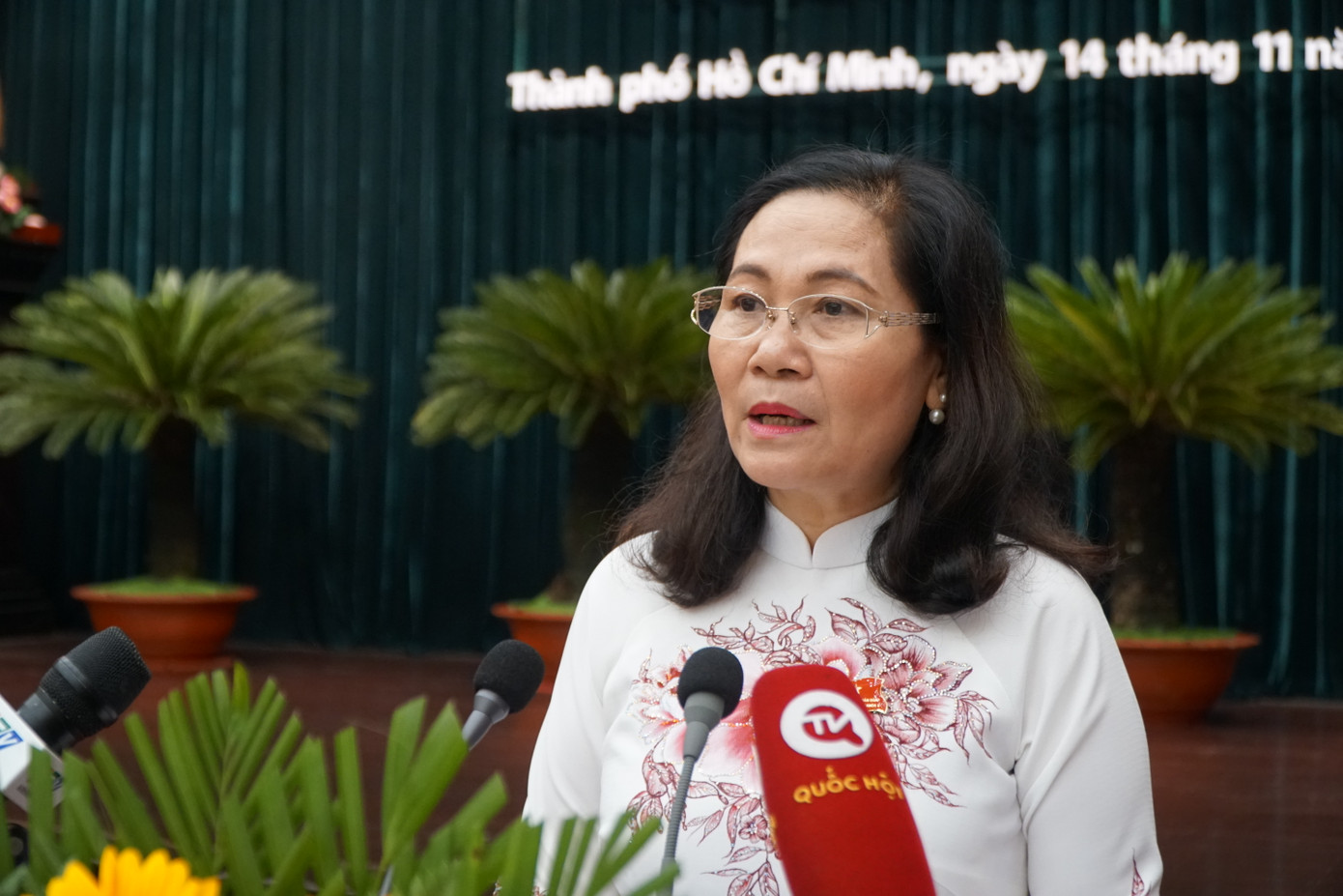 Chủ tịch HĐND TPHCM Nguyễn Thị Lệ tại kỳ họp. Ảnh: Anh Nhàn