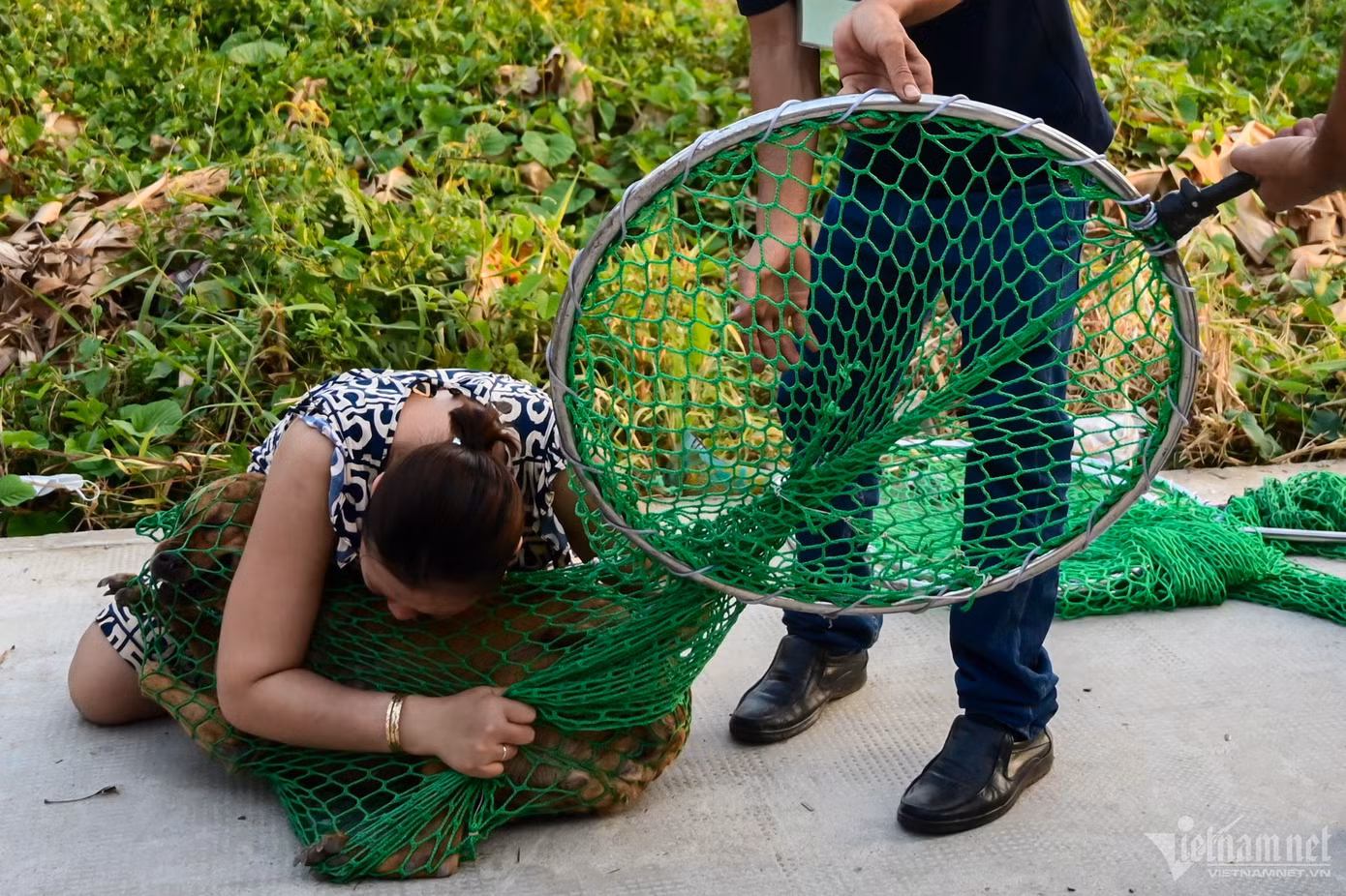 Người phụ nữ ôm chặt thú cưng và hứa không tái phạm việc thả rông