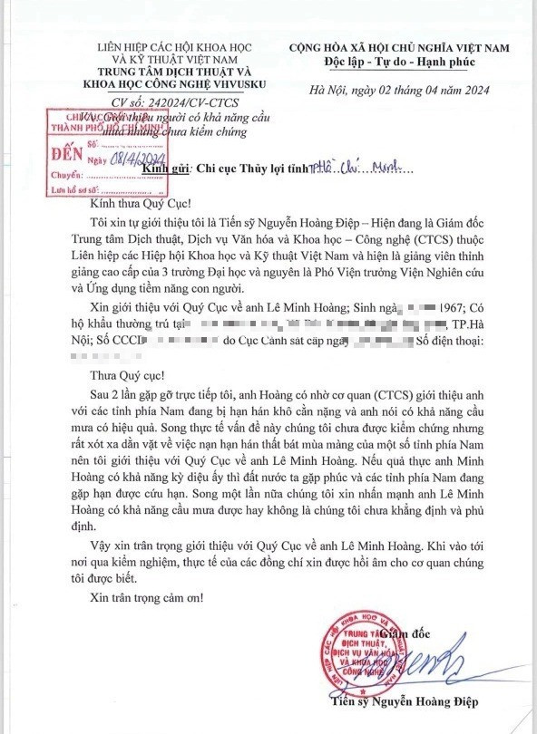 Văn bản đang được lan truyền trên mạng xã hội.