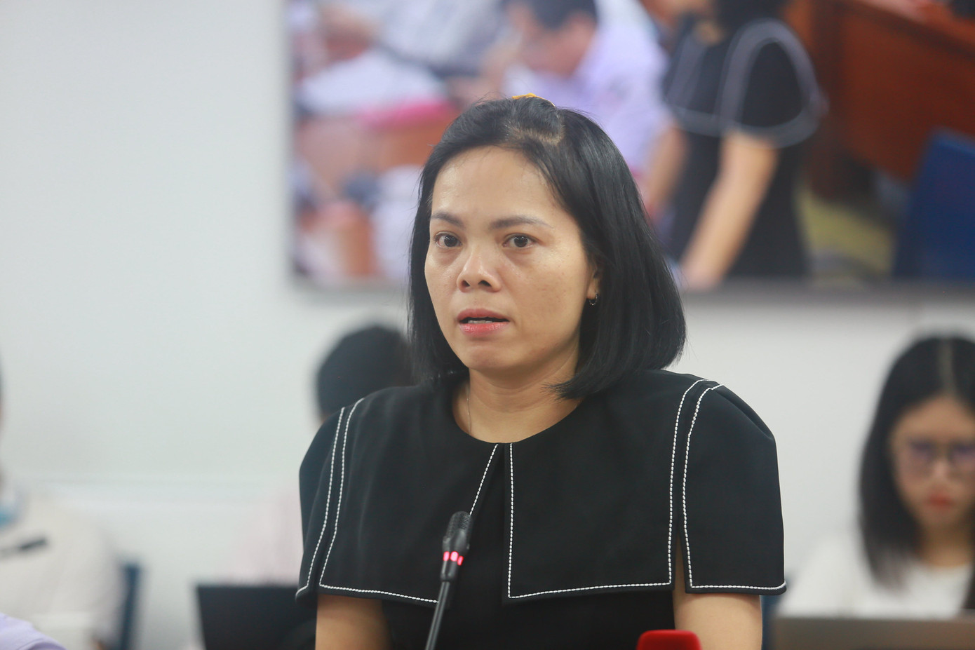 Bà Nguyễn Thị Minh Tâm, Trưởng Phòng Kỹ thuật an toàn môi trường, Sở Công thương TPHCM tại buổi họp báo. Ảnh: Anh Nhàn