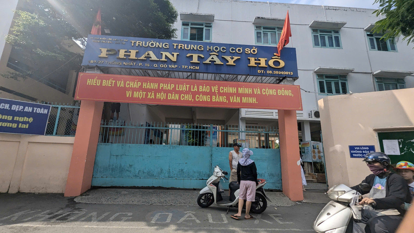 Trường THCS Phan Tây Hồ (quận Gò Vấp, TPHCM). Ảnh: Anh Nhàn