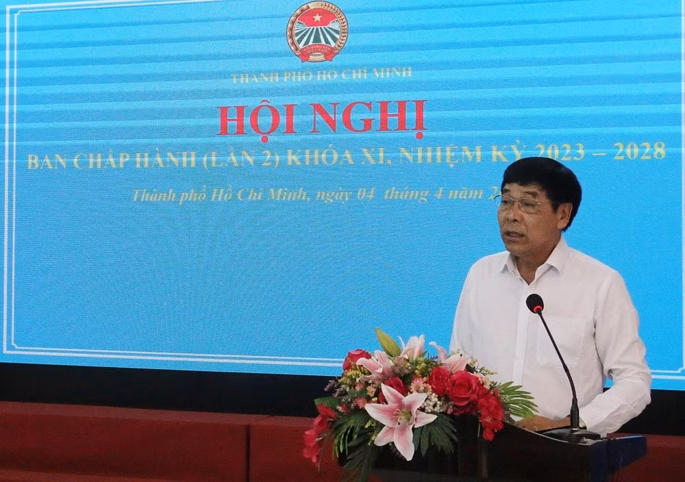 Ông Lê Minh Dũng phát biểu tại hội nghị. Ảnh: Hội Nông dân TPHCM Ông Lê Minh Dũng phát biểu tại hội nghị. Ảnh: Hội Nông dân TPHCM