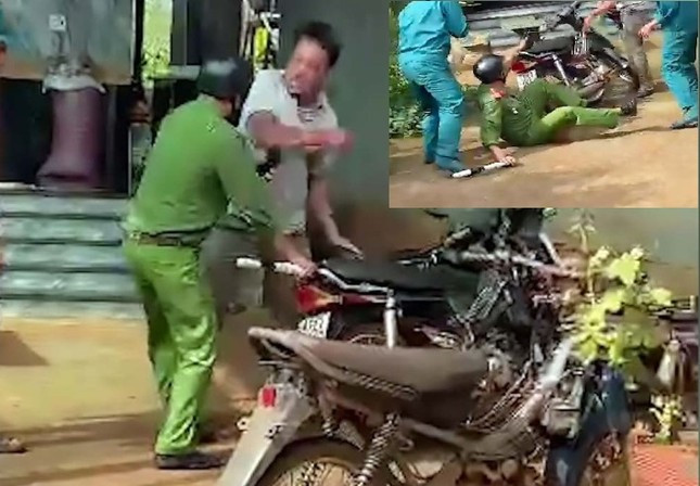 Đại úy công an bị người đàn ông tấn công Đại úy công an bị người đàn ông tấn công